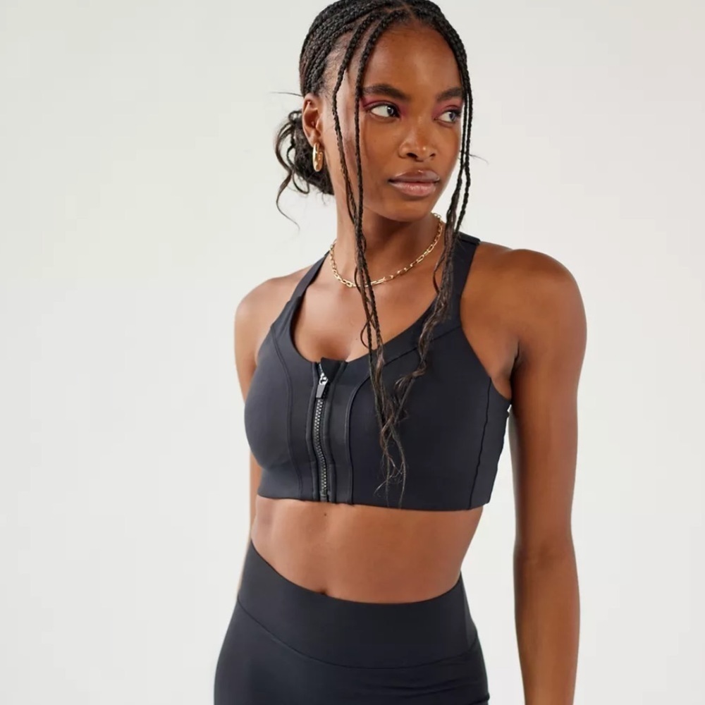 All Access by Bandier Allegro zip front bra black XS